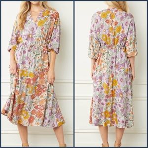 Entro Floral MIDI Dress, NWT